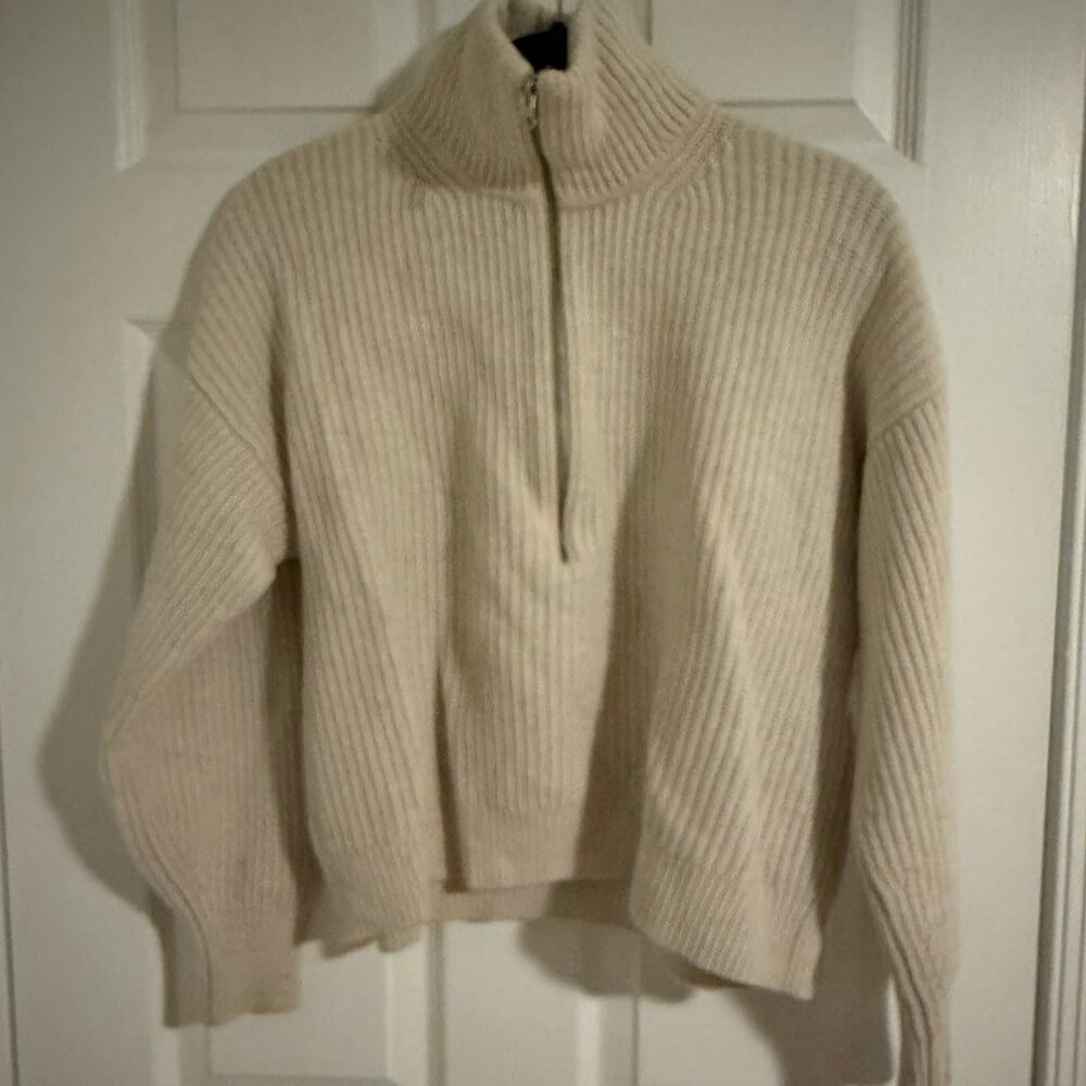 Everlane Half-Zip Ribbed Sweater in 100% Wool